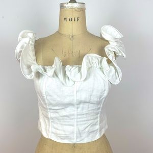 GUESS White Cotton Novelty Sleeveless